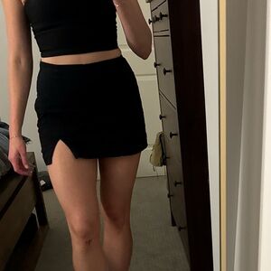 Abercrombie & Fitch Black Linen Skort